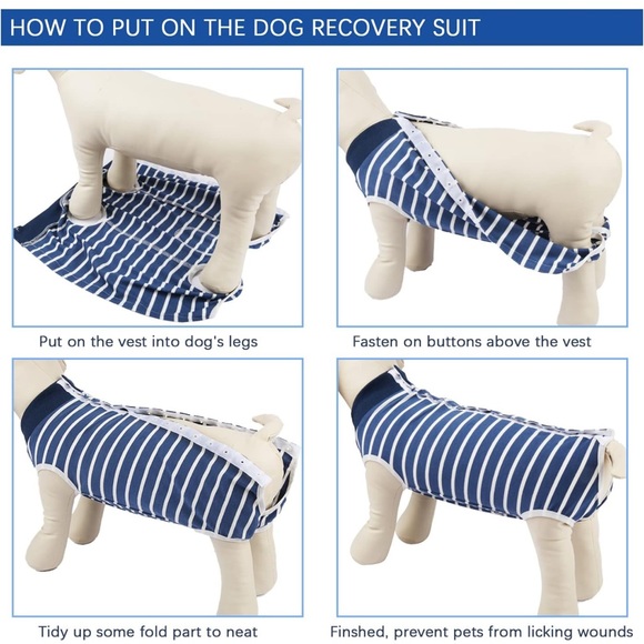 Dog/ cat recovery bodysuit for abdominal wounds. Size S - Picture 2 of 4